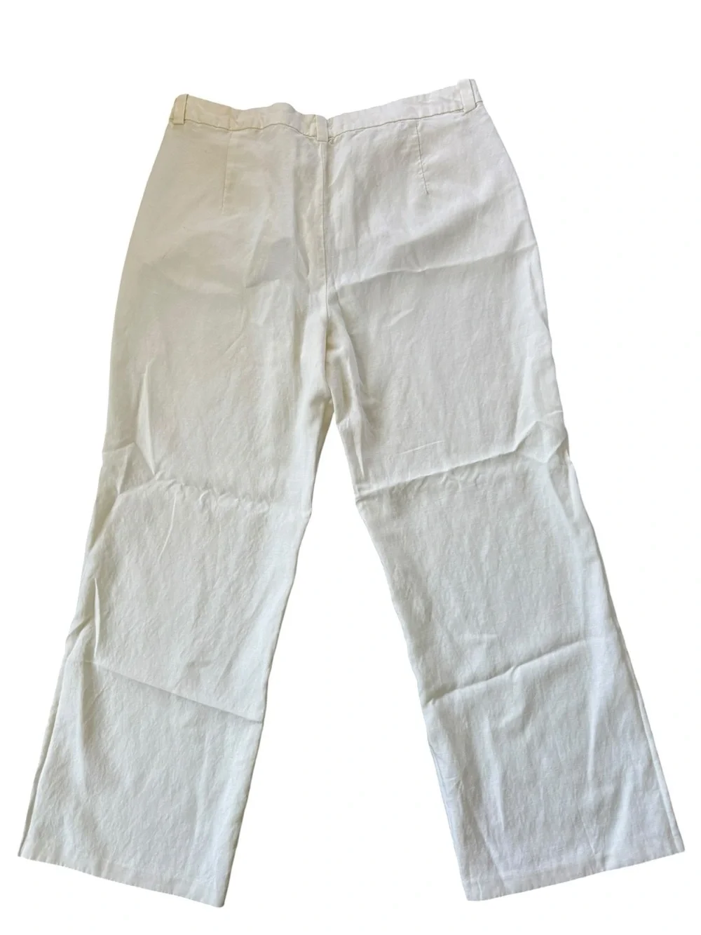 Zara Off white cream Wide Leg Trousers Linen Blend Pants size xxl